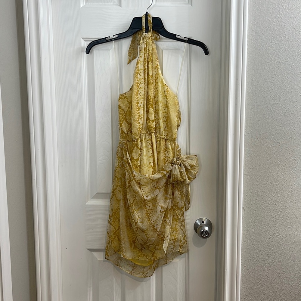 Yellow halter neck dress